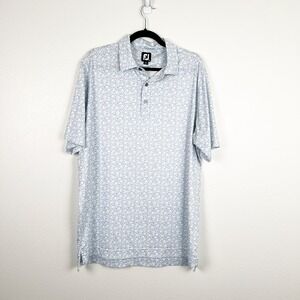 Footjoy Men's Short Sleeve Golf Polo Blue Sz‎ L